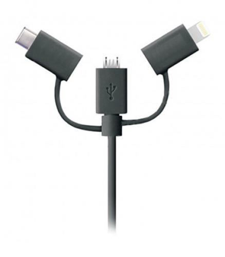کابل 3 منظوره USB 2.0 Type-C/Lightning/Micro B به طول 1 مترفرانت